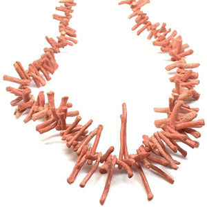 vintage red coral necklace sea coral spiky
